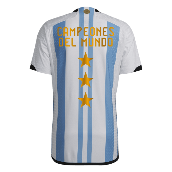 Champions Argentina 3 Stars Home Authentic Jersey 2022