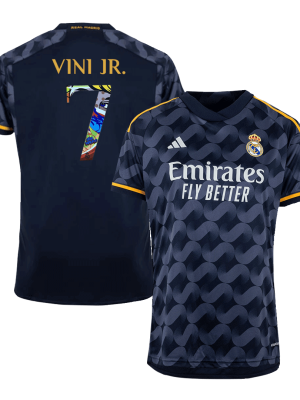 VINI JR. #7 Real Madrid Away Soccer Jersey 2023/24 - Sen2 Font