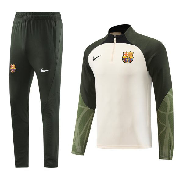 Barcelona 1/4 Zip Tracksuit 2023/24 Cream