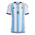 New PEZZELLA #6 Argentina Three Stars Home World Cup 2022 Champion Authentic Jersey