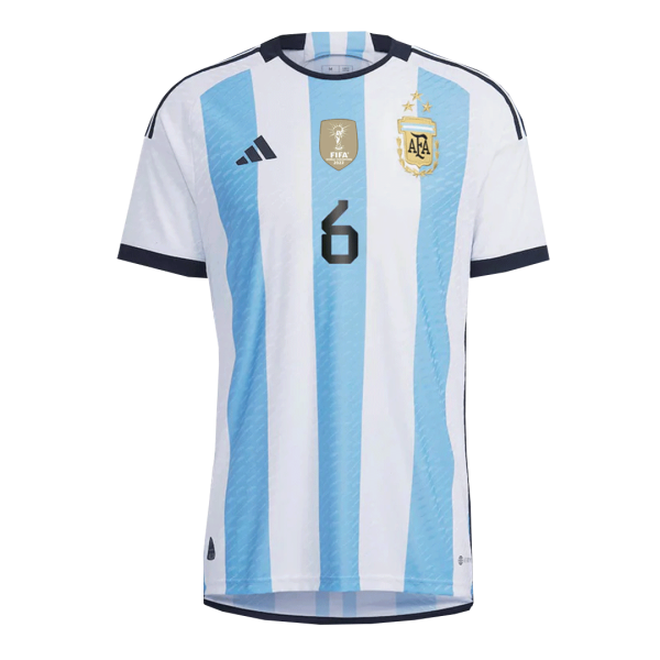 New PEZZELLA #6 Argentina Three Stars Home World Cup 2022 Champion Authentic Jersey