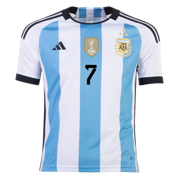 New DE PAUL #7 Argentina Three Stars Home 2022 Champion Jersey