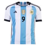 J. ALVAREZ #9 Argentina Three Stars Home Jersey 2022