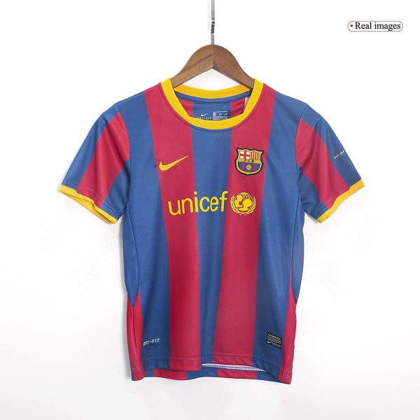 Vintage Barcelona Home Kids Soccer Jerseys Kit 2010/11