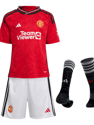 Manchester United Home Kids Jerseys Full Kit 2023/24