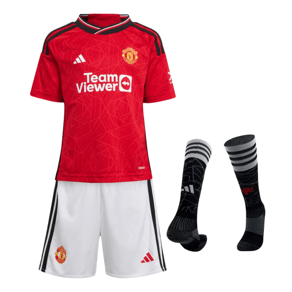 Manchester United Home Kids Jerseys Full Kit 2023/24