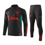 Manchester United 1/4 Zip Tracksuit 2023/24 Kids Black