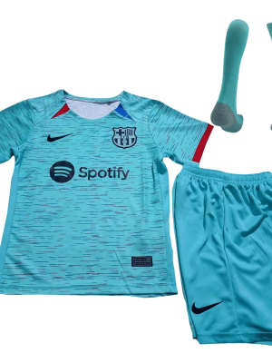 Barcelona Third Away Kids Soccer Jerseys Full Kit 2023/24