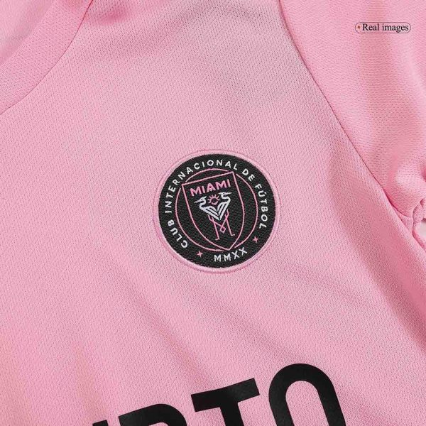 Inter Miami CF Home Long Sleeve Kids Soccer Jerseys Kit 2023/24