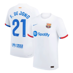 F. DE JONG #21 Barcelona Away Authentic Soccer Jersey 2023/24