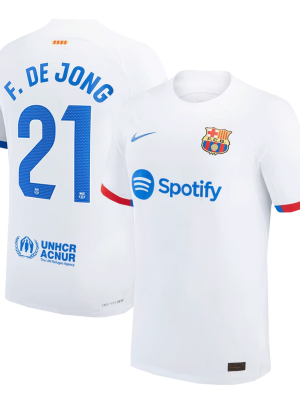 F. DE JONG #21 Barcelona Away Authentic Soccer Jersey 2023/24