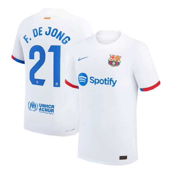 F. DE JONG #21 Barcelona Away Authentic Soccer Jersey 2023/24