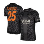 N.MENDES #25 PSG Third Away Soccer Jersey 2023/24 - UCL