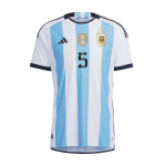 New PAREDES #5 Argentina Three Stars Home World Cup 2022 Champion Authentic Jersey