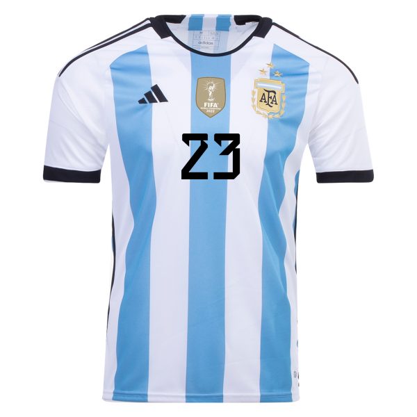 E. MARTINEZ #23 Argentina Three Stars Home Jersey 2022