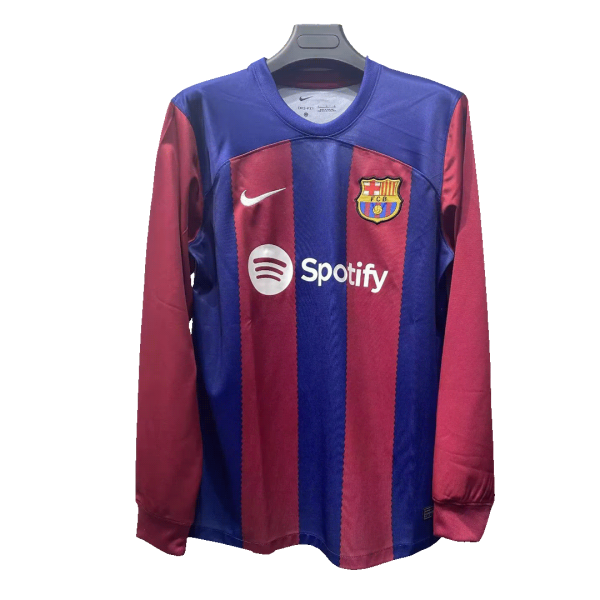 Barcelona Home Long Sleeve Soccer Jersey 2023/24