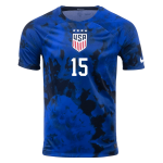 RAPINOE #15 USA Away Jersey World Cup 2022