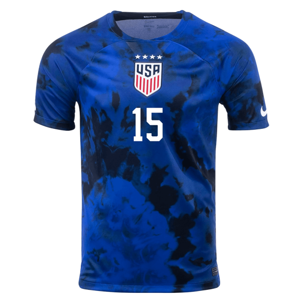 RAPINOE #15 USA Away Jersey World Cup 2022