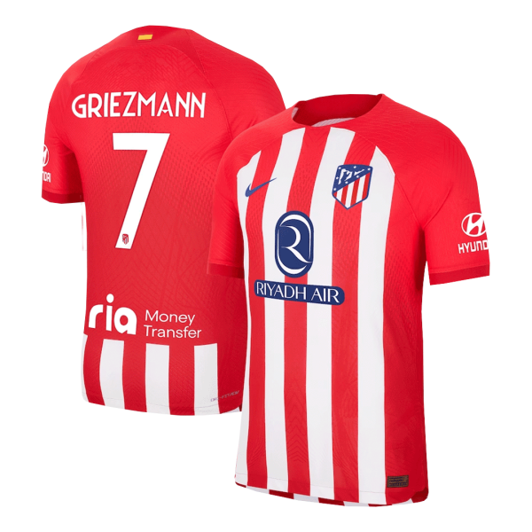 GRIEZMANN #7 Atletico Madrid Home Authentic Soccer Jersey 2023/24 - UCL