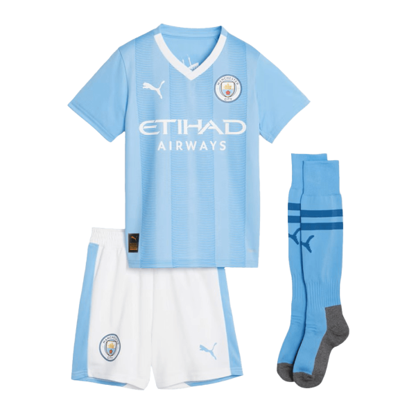 Manchester City Home Kids Jerseys Full Kit 2023/24