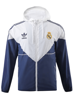 Real Madrid Hoodie Windbreaker Jacket 2023/24 - White&Navy