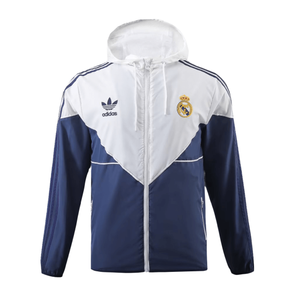 Real Madrid Hoodie Windbreaker Jacket 2023/24 - White&Navy