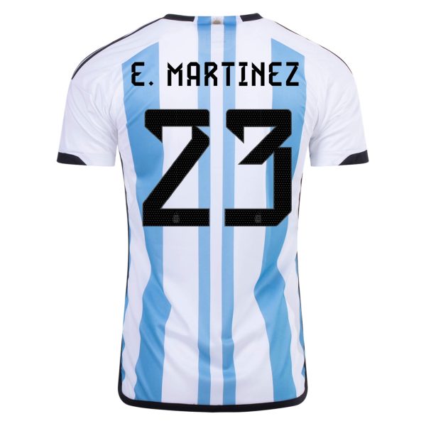 E. MARTINEZ #23 Argentina Three Stars Home Jersey 2022