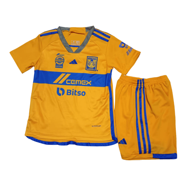 Tigres UANL Home Kids Soccer Jerseys Kit 2023/24