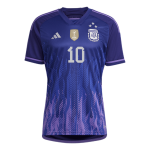 Women's MESSI #10 Argentina Three Stars Away Jersey 2022