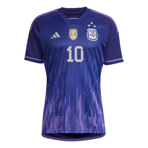 Women's MESSI #10 Argentina Three Stars Away Jersey 2022