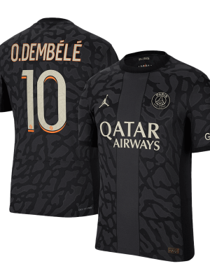 O.DEMB?L? #10 PSG Third Away Authentic Soccer Jersey 2023/24