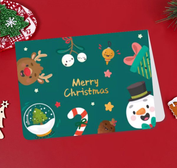 1 Pcs Random Style Personalized Christmas Greeting Card