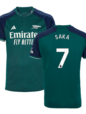 SAKA #7 Arsenal Third Away Soccer Jersey 2023/24