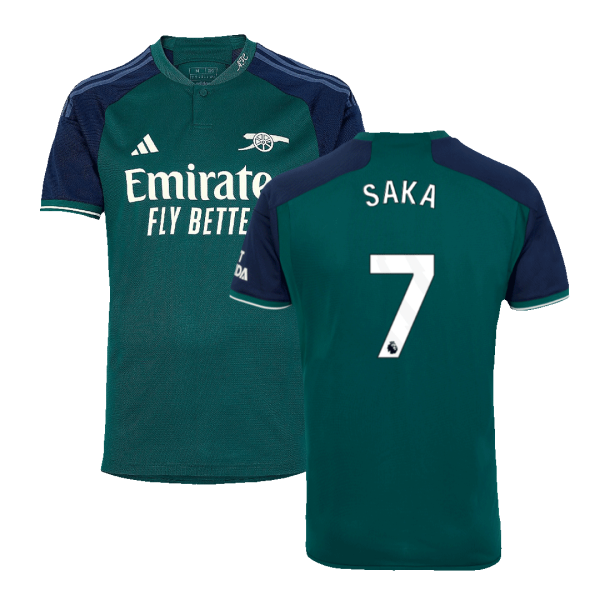 SAKA #7 Arsenal Third Away Soccer Jersey 2023/24