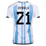 New DYBALA #21 Argentina Three Stars Home 2022 Champion Jersey