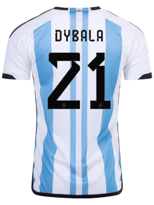 New DYBALA #21 Argentina Three Stars Home 2022 Champion Jersey