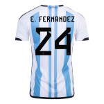 E. FERNANDEZ #24 Argentina Three Stars Home Jersey 2022