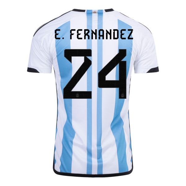 E. FERNANDEZ #24 Argentina Three Stars Home Jersey 2022