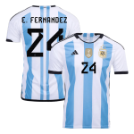 E. FERNANDEZ #24 Argentina Three Stars Home Jersey 2022