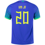 VINI JR #20 Brazil Away Authentic Jersey 2022