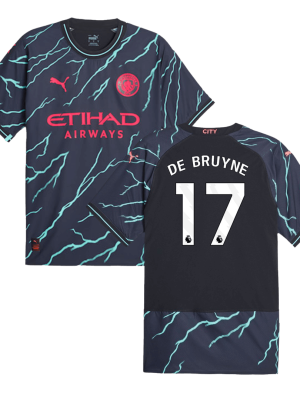 DE BRUYNE #17 Manchester City Third Away Authentic Soccer Jersey 2023/24