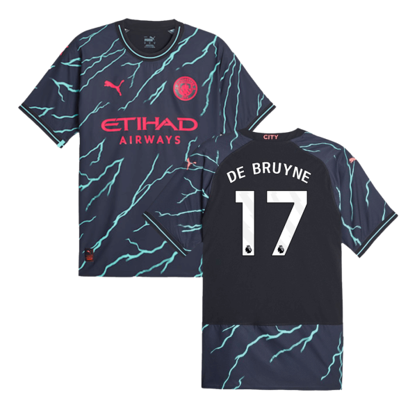 DE BRUYNE #17 Manchester City Third Away Authentic Soccer Jersey 2023/24