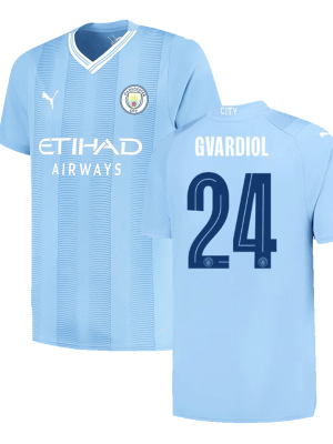 GVARDIOL #24 Manchester City Home Jersey 2023/24 - UCL