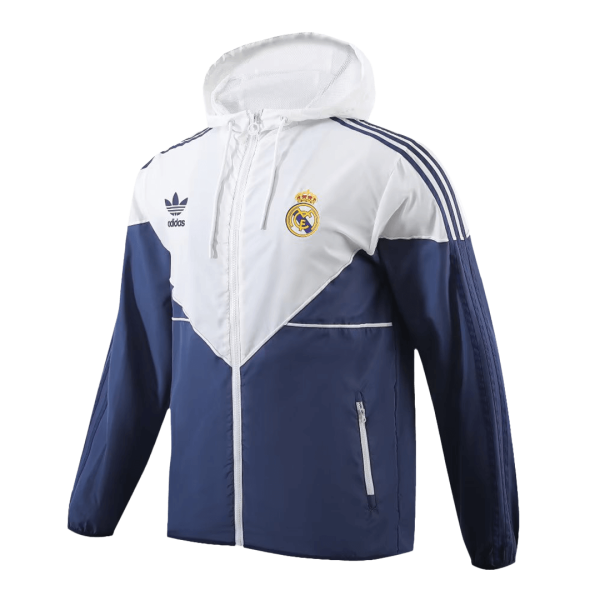 Real Madrid Hoodie Windbreaker Jacket 2023/24 - White&Navy