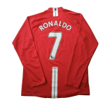 Vintage Soccer Jersey RONALDO #7 Manchester United Home Long Sleeve 2007/08