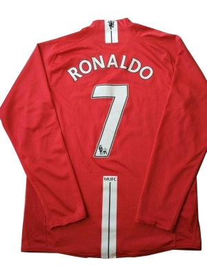 Vintage Soccer Jersey RONALDO #7 Manchester United Home Long Sleeve 2007/08