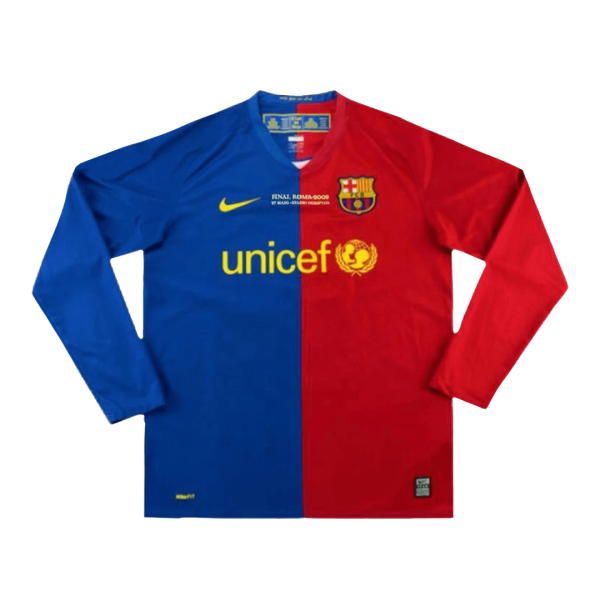 Vintage Soccer Jersey MESSI #10 Barcelona Home Long Sleeve 2008/09 - UCL Final