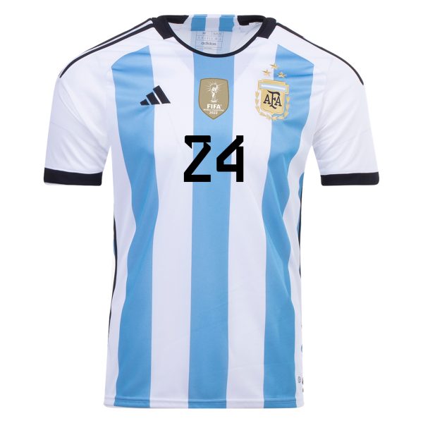 E. FERNANDEZ #24 Argentina Three Stars Home Jersey 2022