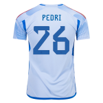 PEDRI #26 Spain Away Jersey World Cup 2022