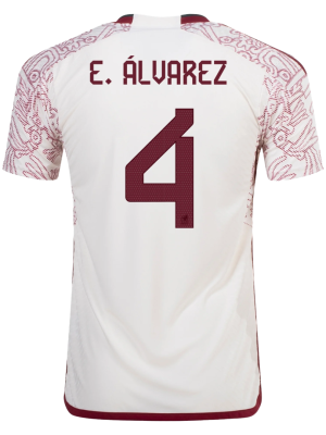 E.?LVAREZ #4 Mexico Away Authentic Jersey World Cup 2022